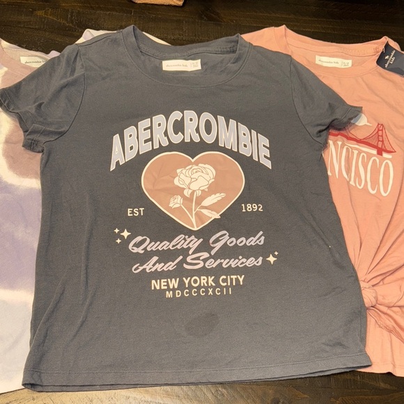 3 count bundle abercrombie kids Abercrombie & fitch short sleeve T-shirts girls - Picture 4 of 4
